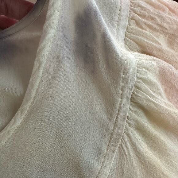 YFB Flutter Sleeve Top Tie Dye Watercolor Spring Summer Pastel Rayon Hippie - Picture 4 of 8